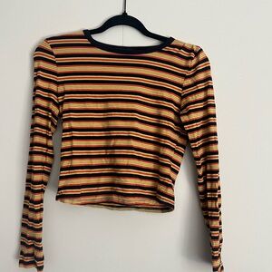 Forever 21 Multicolor Striped Long Sleeve Top